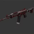 Tactical Black Assault Rifle With Modern Rail System Detachable Magazine And Barrel