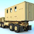 Large Functional Vehicle With Container Style Cabin And Spare Tire 3d model