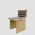 Modern Wooden Frame Leisure Chair With Gray Padded Seat And Backrest