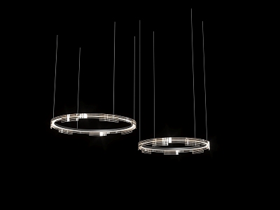 Modern Italian Style Very Simple Roller Shutter Ring Chandelier Creative Design Guest Restaurant Master Bedroom Ring Lamps High-end Lamps 3d model