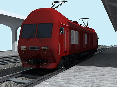 modern train shaoshan electric locomotive 3d model