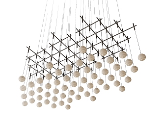 Large hotel chandelier 3d model