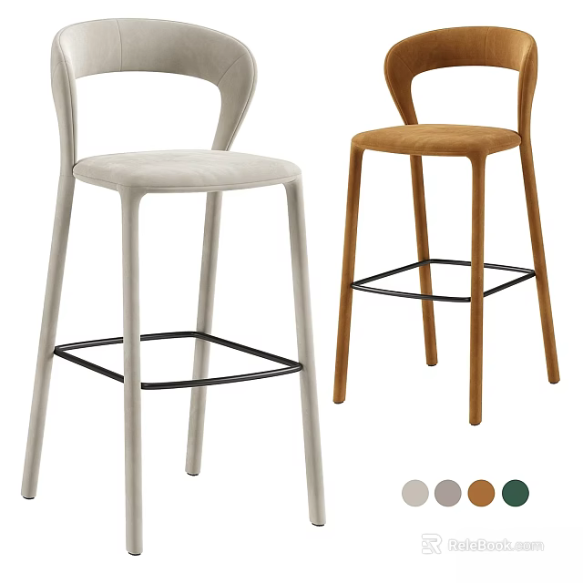 Modern Bar Stool Design With Sleek Structure And Multiple Color Options 3d model 