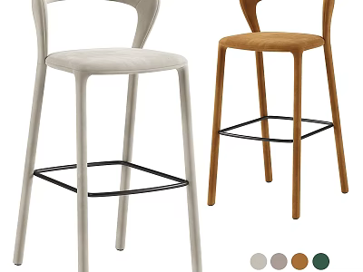 Modern Bar Stool Design With Sleek Structure And Multiple Color Options 3d model