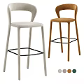 Modern Bar Stool Design With Sleek Structure And Multiple Color Options 3d model