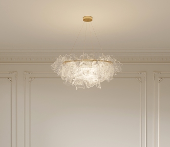 French Cream Chandelier 3d model