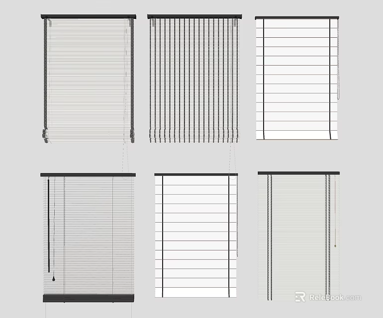 Modern Venetian Blinds With Various Designs And Styles For Home Windows 3d model