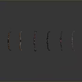 A Row of Decorative Bows with Diverse Designs on Gray Background and Floor Reflections