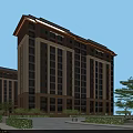 Modern Multi Storey Residential Building With Brown Beige Facade Large Windows And Tree Lined Surroundings