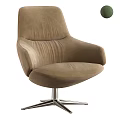 Beige Suede Office Chair With Curved Backrest Armrests And Metal Five Star Swivel Base