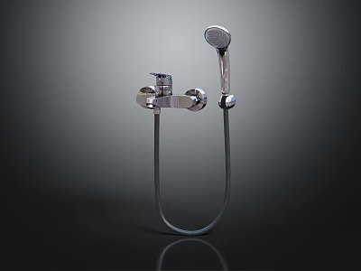 Chrome Plated Handheld Shower Head Hardware Tool With Modern Design And Durable Structure 3d model