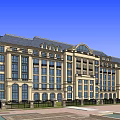 Classical European Style Multi Story Building With Symmetrical Design And Arched Windows