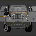 Camouflage Patterned Truck with Blue Cargo Bed and White Base Design