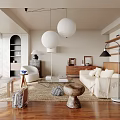 Middle Ancient Living Room Combination Sofa Coffee Table Carpet Single Sofa 3d model
