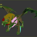 Fantasy Red Brown Lion Head Dragon Wings Game Movie Character Design