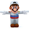 Cartoon Man In Racing Suit With Cap And Arms Outstretched Standing Pose