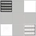 Modern Grid Ceiling Interior Design With Light Fixtures And Ventilation Panels 3d model