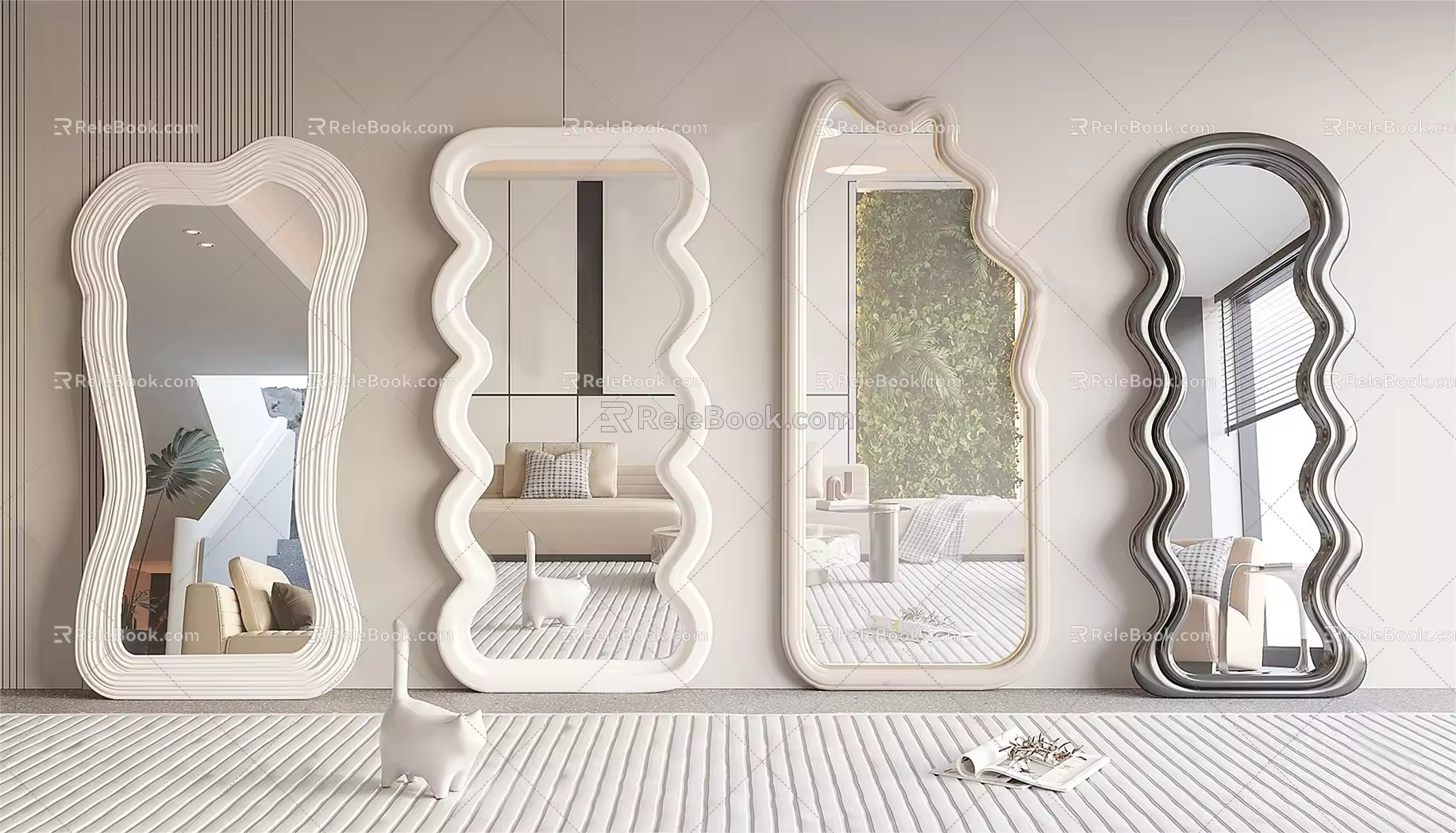 modern mirror floor mirror 3d model
