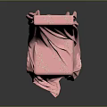 Stylish Pink Cloth Covered Chair With Wavy Line Pattern Design