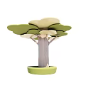 Modern Column Cartoon Tree Column 3d model
