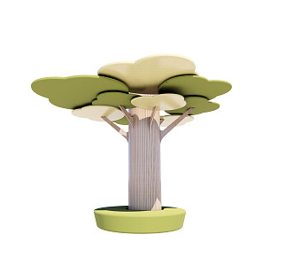 Modern Column Cartoon Tree Column 3d model