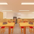 Restaurant with Good Soup Simple Noodles Freshly Cooked Beef Rice Wooden Tables and Red Seats
