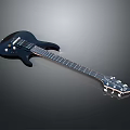 Black Electric Guitar With Glossy Body And Steel Strings For Daily Use