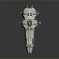 Highly Detailed Sci-Fi Spaceship Model With Intricate Metallic Structure And Futuristic Design