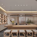 Traditional Chinese Tea Room Interior With Wooden Furniture And Decor