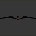 3D Rendered Pterosaur Model With Blue Green Body And Orange Black Gradient Wings