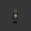 Modern Smart Watch With Gray Strap Displaying Colorful App Icons On Screen