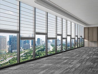 Office curtain wall window roller shutter 3d model