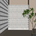 Modern cement hollow partition 3d model