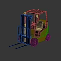 Yellow Heavy Duty Forklift With Black Structure Cab Forks And Wheels