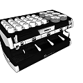 Modern Kitchen Coffee Machine With Multiple White Cups Neatly Arranged On Top As Essential Appliance