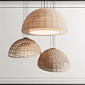 Woven Dome Chandeliers with Natural Fiber Design for Modern Interior Decor