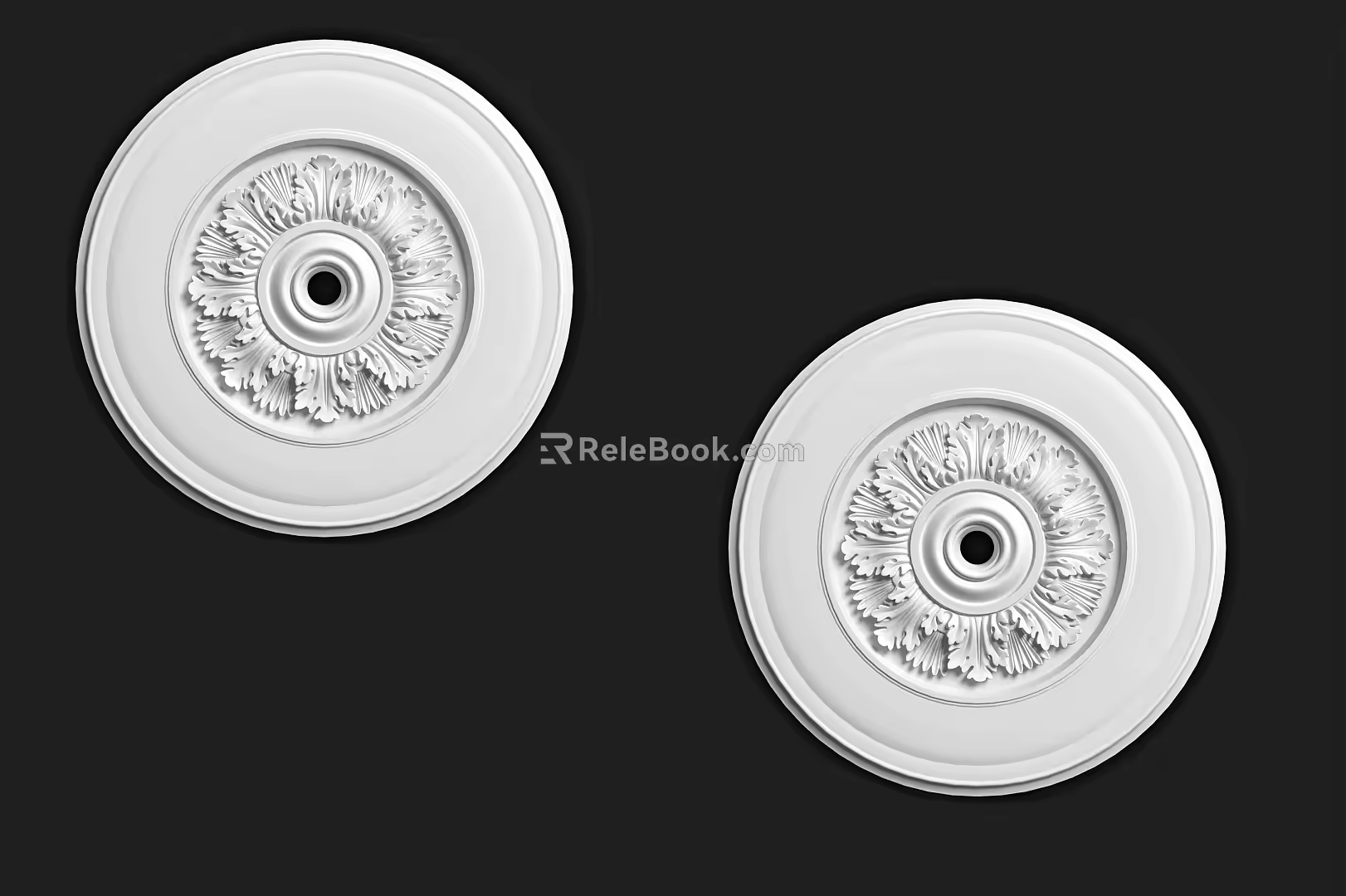 Simple European Lamp Panel Simple Carved 3d model