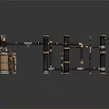modern pipeline gas pipeline city pipeline 3d model