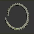 Vintage Bronze Colored Circular Bracelet Featuring Raised Decorative Patterns For Daily Use