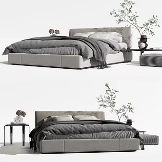 Modern Double Bed 3d model
