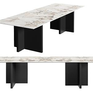 Modern Dining Table Desk 3d model