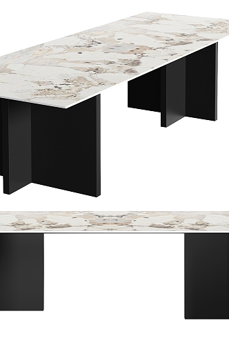 Modern Dining Table Desk 3d model