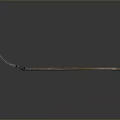 Rustic Metal Long Pole Tool With Hook On Gray Gradient Background