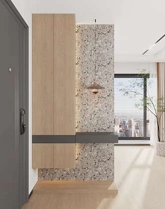 Modern porch partition screen combination 3d model