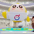 Yellow Cartoon Inflatable Model With Smiley Logo For Deli Family In Shopping Mall Hall
