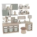 Wooden Children's Bed with Storage Drawers Bookshelf Toys Decor and Stool