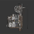 Industrial Mechanical Equipment Setup With Components Pipes And Control Panels