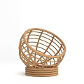 Handmade Wicker Decorative Item With Round Woven Structure And Solid Base
