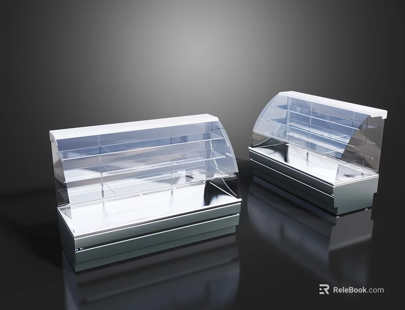 Modern Display Cases With Clear Acrylic Covers And Metal Bases For Retail 3d model 