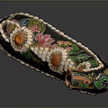 Black Hair Accessory Adorned With Colorful Floral Decorations And Intricate Details